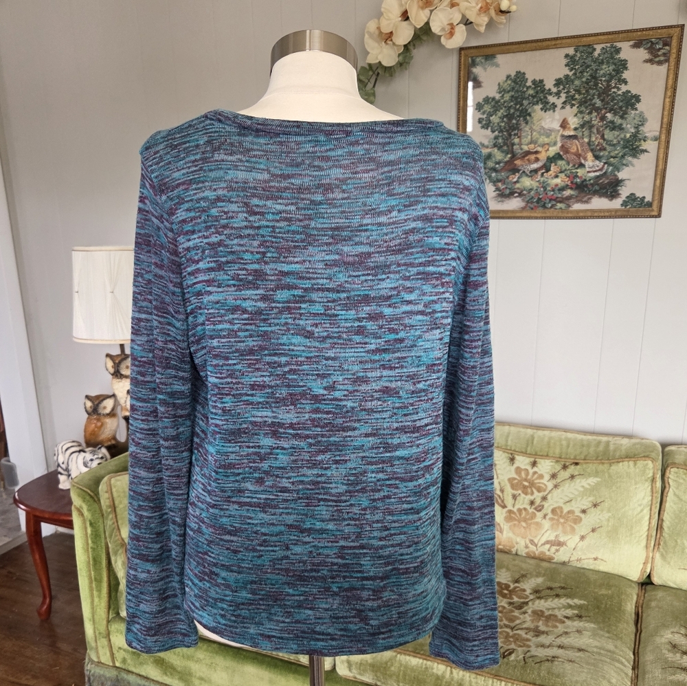🪨 Cloud Chaser Teal and Purple Knit Sweater